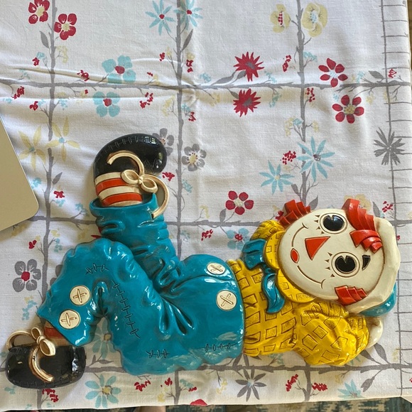 Vintage 1977 Bobbs Merrill Raggedy Andy Wall Plaque - Picture 1 of 4